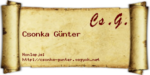 Csonka Günter névjegykártya