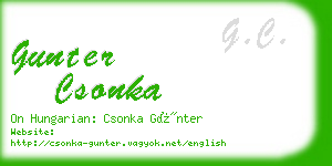 gunter csonka business card